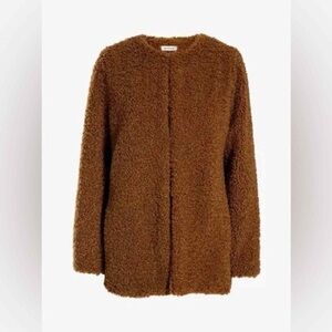 Max Studio Chestnut Brown Teddy Jacket